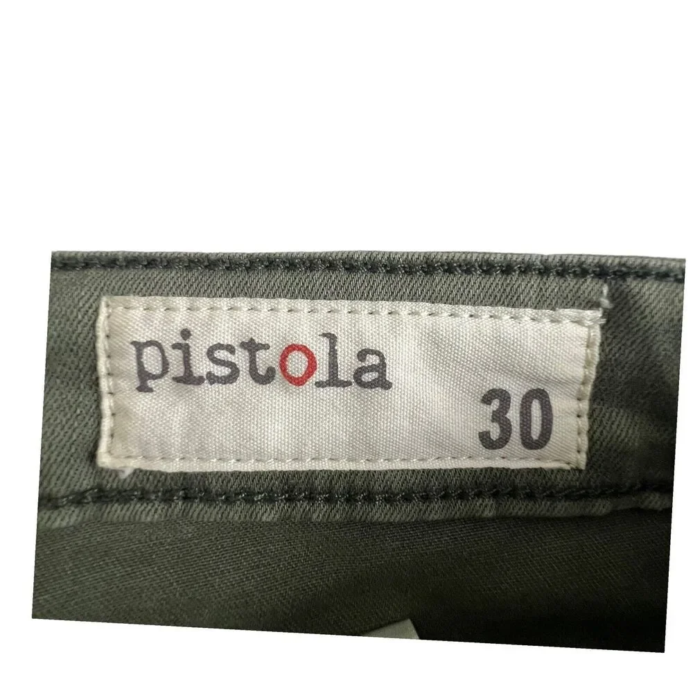 Pistola‎ Womens Green Mid Rise Skinny Moto Jeans 30